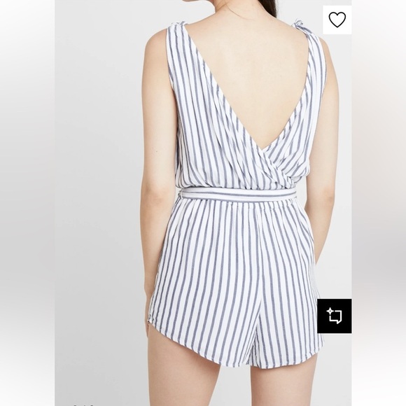 NWT Ambercrombie & Fitch V-Neck Belted Striped Romper Size XL - Picture 3 of 14